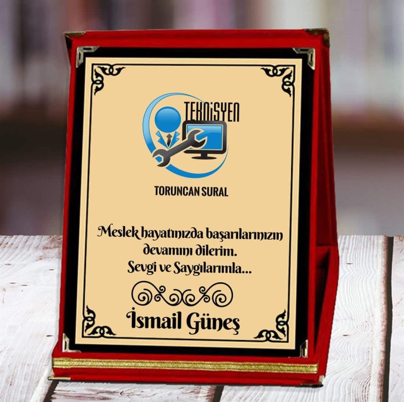 Teknisyen Baskılı Plaket (1. Tasarım) | Kişiye Özel - Görsel 1