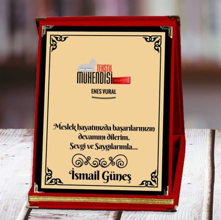 Tekstil Mühendisi Baskılı Plaket (1. Tasarım) | Kişiye Özel