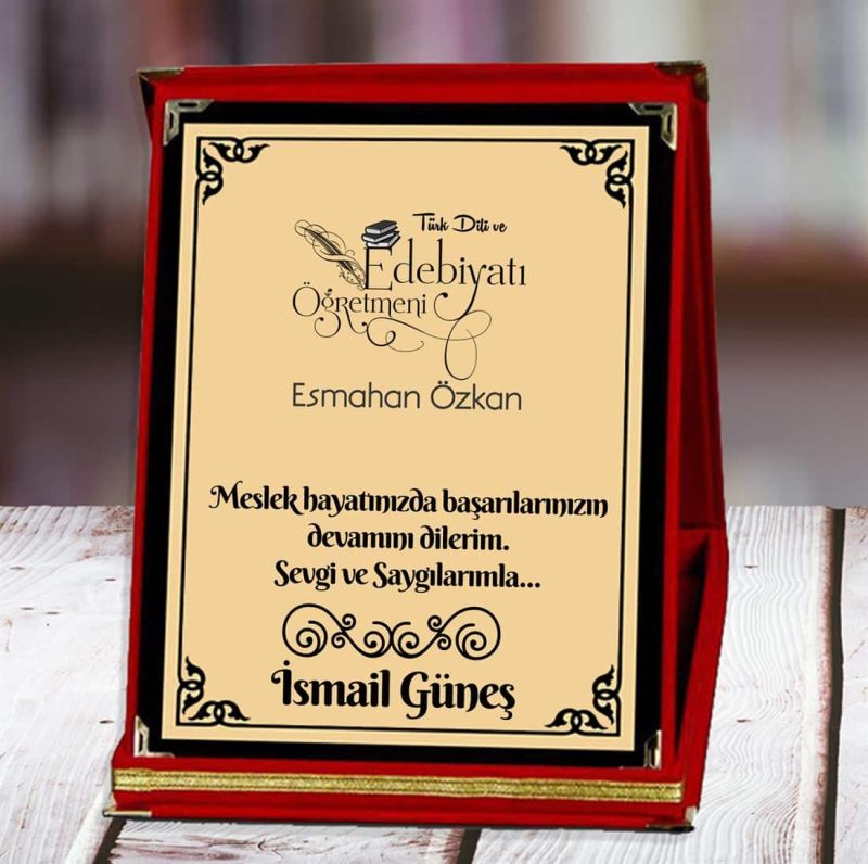 Türk Dili ve Edebiyatı Öğretmeni Baskılı Plaket (1. Tasarım) | Kişiye Özel - Görsel 1