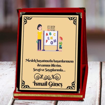 Türkçe Öğretmeni Baskılı Plaket (3. Tasarım) | Kişiye Özel