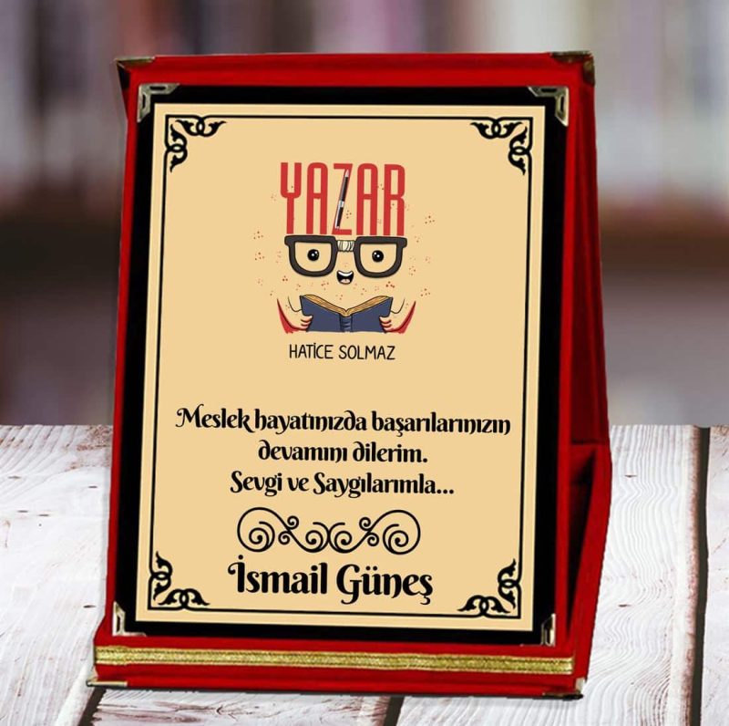 Yazar Baskılı Plaket (1. Tasarım) | Kişiye Özel - Görsel 1