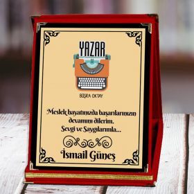 Yazarlara Özel Kişiye Özel Baskılı Plaket | Hediyelik Tasarım