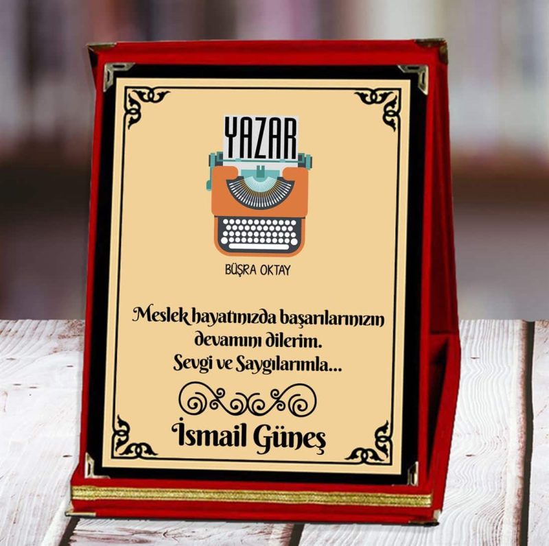 Yazar Baskılı Plaket (2. Tasarım) | Kişiye Özel - Görsel 1