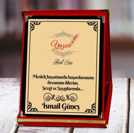 Yazar Baskılı Plaket (3. Tasarım) | Kişiye Özel