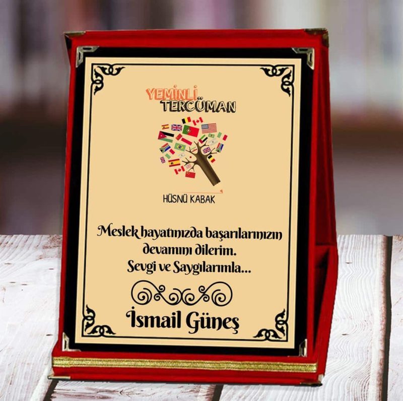 Yeminli Tercüman Baskılı Plaket (1. Tasarım) | Kişiye Özel - Görsel 1