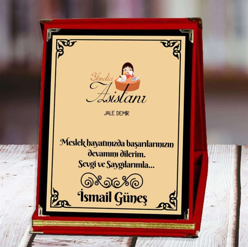 Yönetici Asistanı Baskılı Plaket (1. Tasarım) | Kişiye Özel - Görsel 1