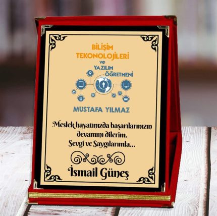 Bilişim Teknolojileri Öğretmeni Baskılı Plaket (3. Tasarım) | Kişiye Özel