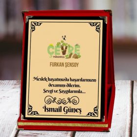 Çevre Mühendisi Kişiye Özel Baskılı Plaket | Mesleki Hediye
