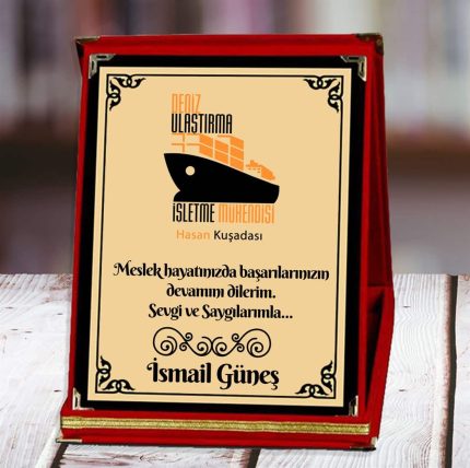 Deniz Ulaştırma İşletme Mühendisi Baskılı Plaket (1. Tasarım) | Kişiye Özel