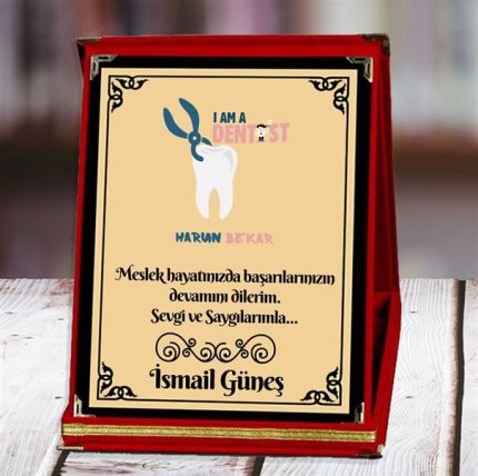 Diş Hekimi Baskılı Plaket (1. Tasarım) | Kişiye Özel