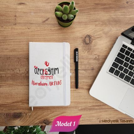 Özel Eğitim Öğretmenine Özel Baskılı Defter ve Kalem Seti - 3 Farklı Tasarım