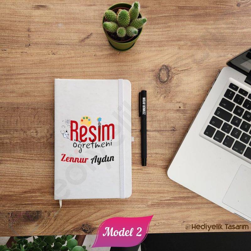 Resim Öğretmenine Özel Baskılı Defter ve Kalem Seti - 3 Farklı Tasarım - Görsel 6