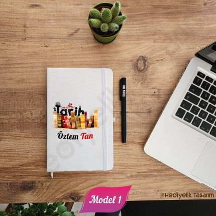 Tarih Öğretmenine Özel Baskılı Defter ve Kalem Seti - 4 Farklı Tasarım