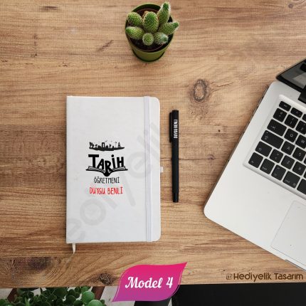 Tarih Öğretmenine Özel Baskılı Defter ve Kalem Seti - 4 Farklı Tasarım