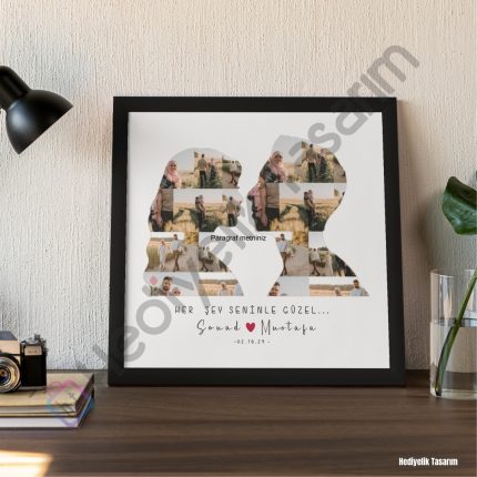 Kişiye Özel Sevgili Silüetli Fotoğraf Çerçevesi