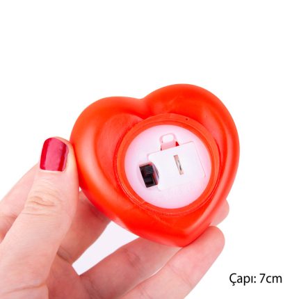 Led Işıklı Kırmızı Kalp (3 Adet)