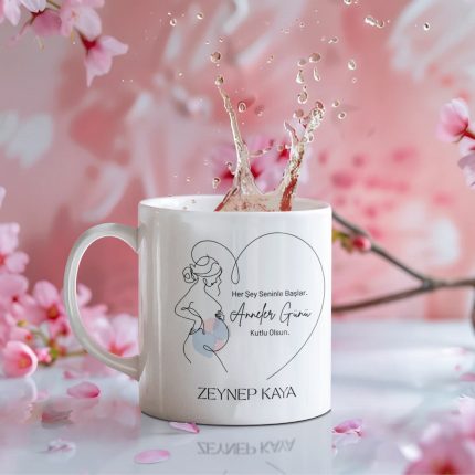 Her şey seninle başlar - Anneler Günü Tasarımlı Kupa Bardak - Kişiye Özel Baskılı